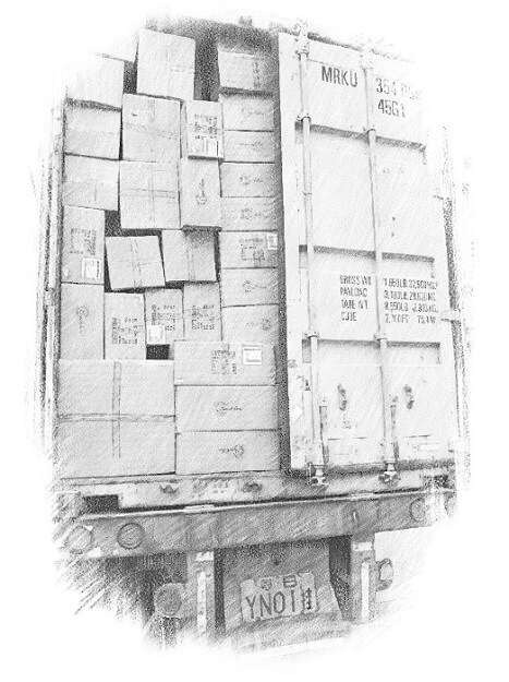 рисунок контейнер с коробками