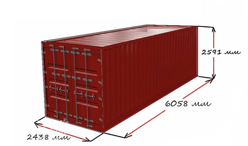 20-футовый красный контейнер
